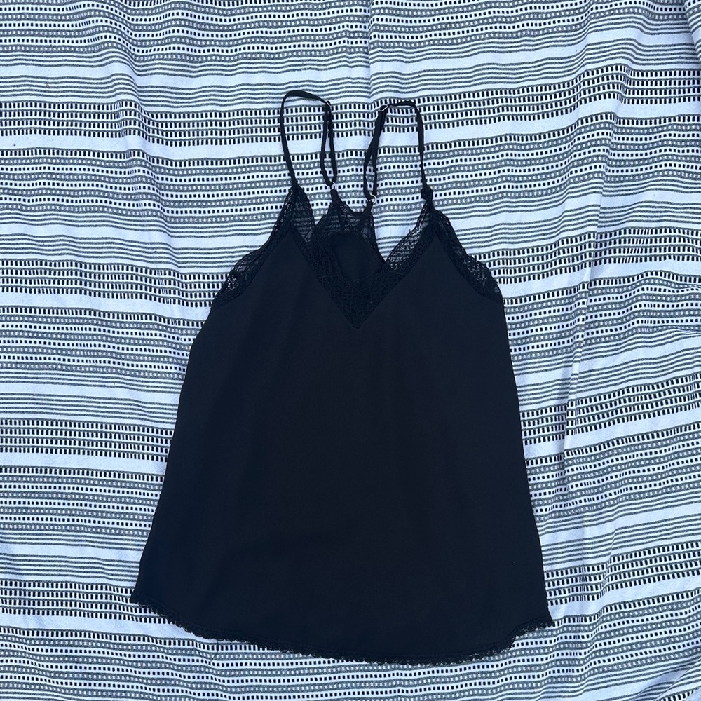 Lace semi-sheer tank top